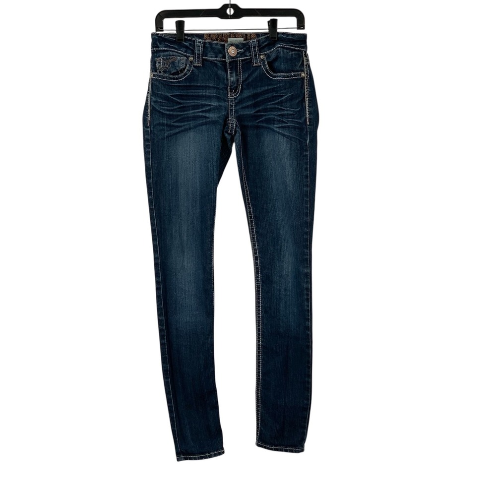 Hydraulic Bailey Super Skinny Women's Blue Denim Embellished Jeans Size 5/6